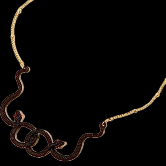 Auryn Black Snake Ouroboros Neverending Story Medusa Endless Knot Witch Necklace - Picture 7 of 7